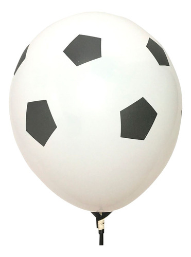 Globo Latex Balón De Futbol Blanco 30cm X 12 Unidades