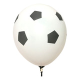 Globo Latex Balón De Futbol Blanco 30cm X 12 Unidades