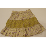 Pollera H&m Verdosa Flores Violetas Talle 1-1,5 Años