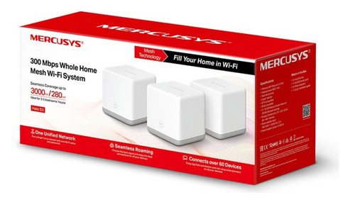 Sistema Mesh Wifi Halo S3 Kit 3 Unidades Mercusys 300mbps