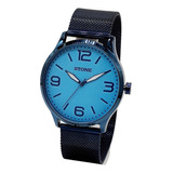 Reloj Stone Original Malla Tejida Negro Azul Garantía !!!