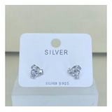 Aros Silver Plata Rodinada Estrellas