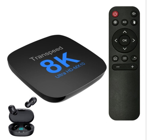 Tv Box 8k Android 13 Transped + Brinde Fone Bluetoot