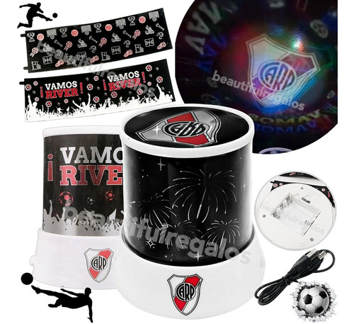 Velador River Plate Lámpara Proyector Led Usb Oficial