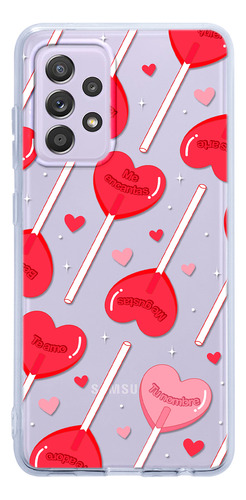 Funda Para Galaxy Para Mujer Paletas Corazones Con Tu Nombre