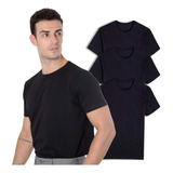 Kit 3 Camisetas Premium Masculina Slim Lisa Algodão Egípcio