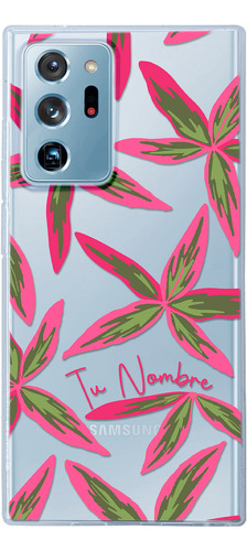 Funda Para Galaxy Hojas Flores Para Mujer Con Tu Nombre