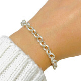 Pulsera Rolo N° 1 - 7mm Plata 925 21cm Ideal Mujer Ps 005-1
