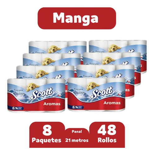 Papel Higienico Scott Cordillera Doble Hoja X 48 Rollos