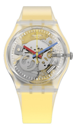 Reloj Swatch Ge291 Clearly Yellow Striped C