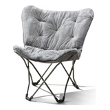 Silla Sillón Butterfly Plegable Color Gris Relax Premium 