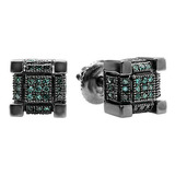 Pendiente De Hombre Con Diamante Azul 0.20 Ct