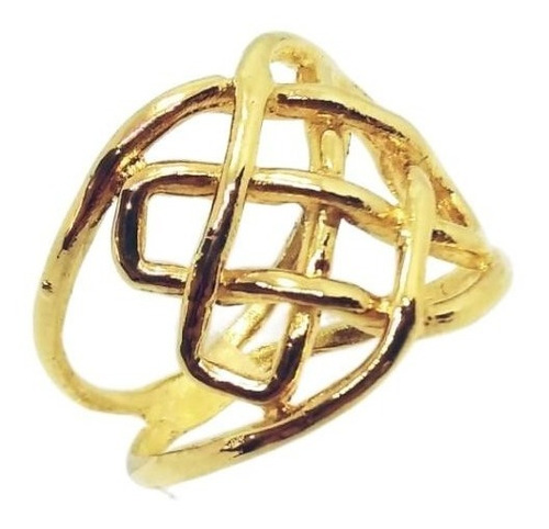 Anillo De Oro Laminado 18k Mujer Entrelazado Dorado Anudado