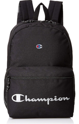 Mochila Champion Backpack Manuscript Negra Logos Bordados Laptop Macbook iPad Viaje