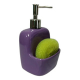 Dispenser De Detergente Y Jabon Liquido  Ceramica Violeta