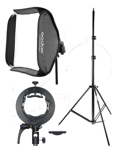 Kit Softbox Godox 60x60cm Com Suporte Bowens S2 + Tripé