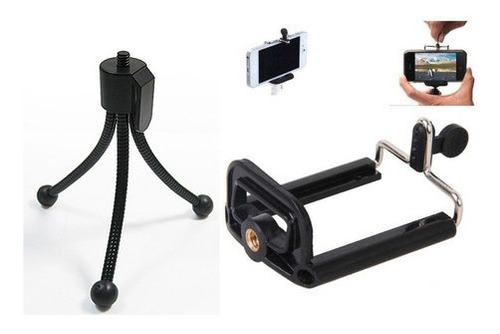 Mini Tripie Para Celulares iPhone Samsung Con Bracket