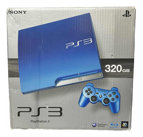 Playstation 3 Slim 320gb Splash Blue - Sony Ps3