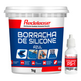 Borracha De Silicone Azul P/ Moldes C Catalisador 1,030 Kg