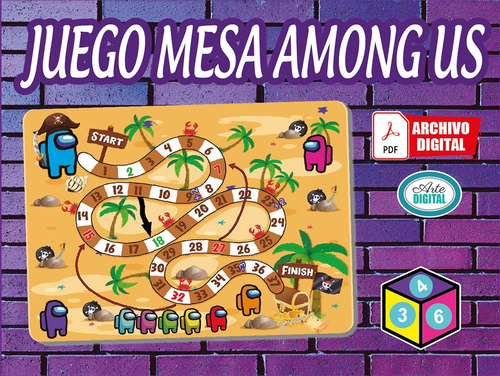 Juego De Mesa Imprimible Diversión En Famia Among Us 