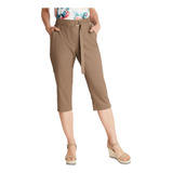 Pantalón Capri De Lino - Taupe