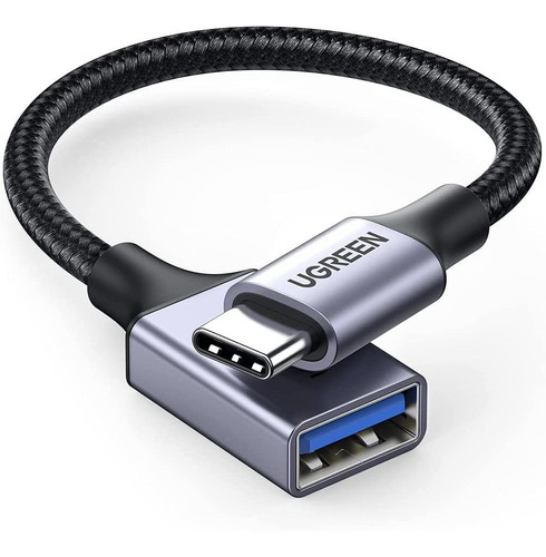 Cable Usb Hembra A Usb C 3.0, Negro Y Gris/6 In