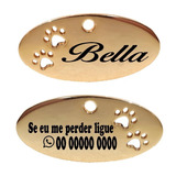 Placa Identificação Nome Telefone Ouro Gato Cachorro Pet