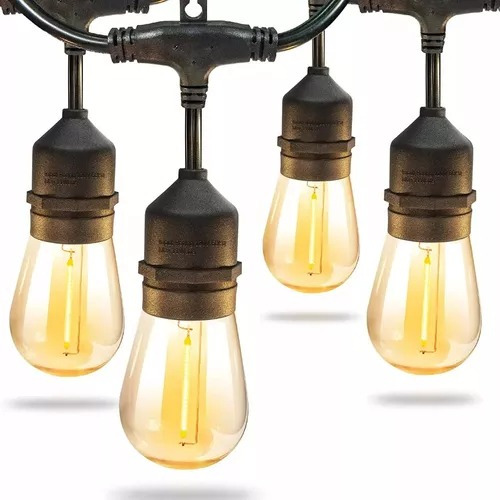 Luces Led Vintage Jardin, Patio, Retro, 10 Mts Cn Led S14 2w