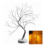 Lampara Diseño Arbol Bonsai Mesa Con 108 Luces Led Amarillo