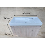 Mueble De Baño Lavabo Moderno Flotante 80cm Tocador 1 Cajon