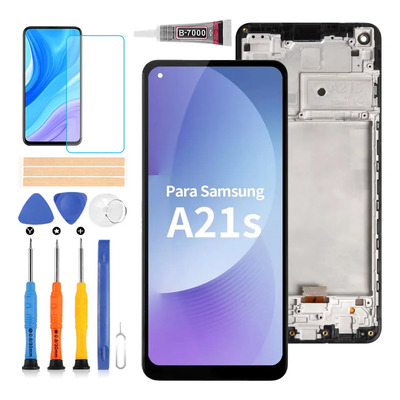 SRJTEK Pantalla Táctil C\u002FMarco Ori Para Samsung A21s SM-A217M SM-A217F Negro | Meses sin interés