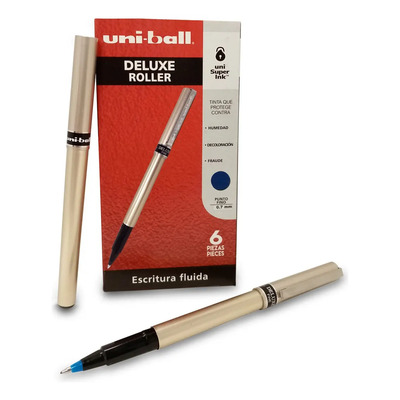 Rollerball Uni-ball Deluxe Azul 0.7 mm Punto Fino 6 Unidades | MercadoLibre