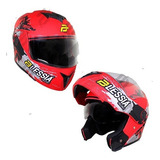 Cas-aba-121l Casco Abatible Con Mica Toxic Rojo/negro  G