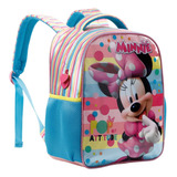Mochila Escolar Minnie Mouse Infantil Bolsa Costas 40x30 Cm Cor Rosa
