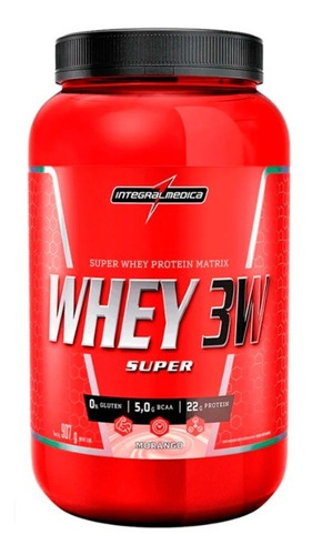 Whey 3w Super 907g Sabor Morango Integralmédica