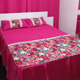 Colcha Rosa Com Estampa Floral Para Cama Casal Padrão