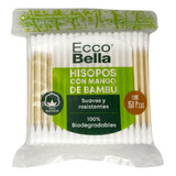 Hisopos Con Mango De Bambú, Ecco Bella. 150 Pzas.