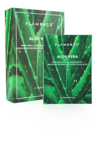 Pack De 10 Mascarilla Facial Flamenco Aloe Vera