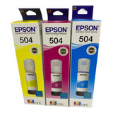Pack Kit 3 Tintas Originales Epson 504 Colores Facturadas