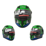 Casco Masuda Infantil Cerrado Ir-109 Dino Kids Color Verde