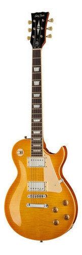 Guitarra Eléctrica Harley Benton Vintage Series Sc-450plus De Caoba Lemon Drop Brillante Con Diapasón De Granadillo Brasileño