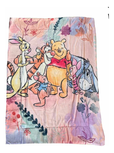 Cobertor Cunero De Winnie Pooh Con Borrega Para Bebe