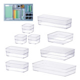 Kit 9 Organizador Modular Gaveta Quarto Acessórios Maquiagem