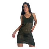 Vestido Mujer Playero Calado Hilo Tejido Playa Fino