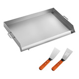 Vevor Plancha Acero Inoxidable 81x43cm Con Asas Para Cocina Color Plateado