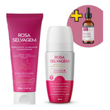 Kit Rosa Selvagem Creme + Desodorante Rollon Axila Clareador