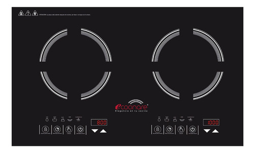 Estufa Parrilla De Inducción Doble Touch Empotrable 120v 