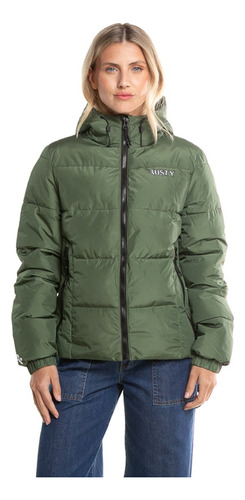 Campera Mujer Rusty Stella Puffer Inflada Abrigo Capucha