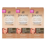 Auto Bronceador Jergens Glow Facial Fair To Medium 3 Pzas 