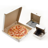 150 Cajas Para Pizza 14x14x5cms Carton Microcorrugado Blanca Color Blanco